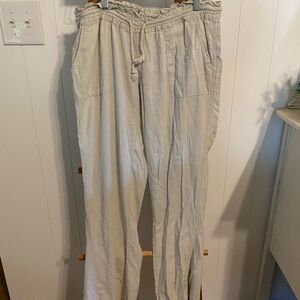 Roxy Light Beige linen pants